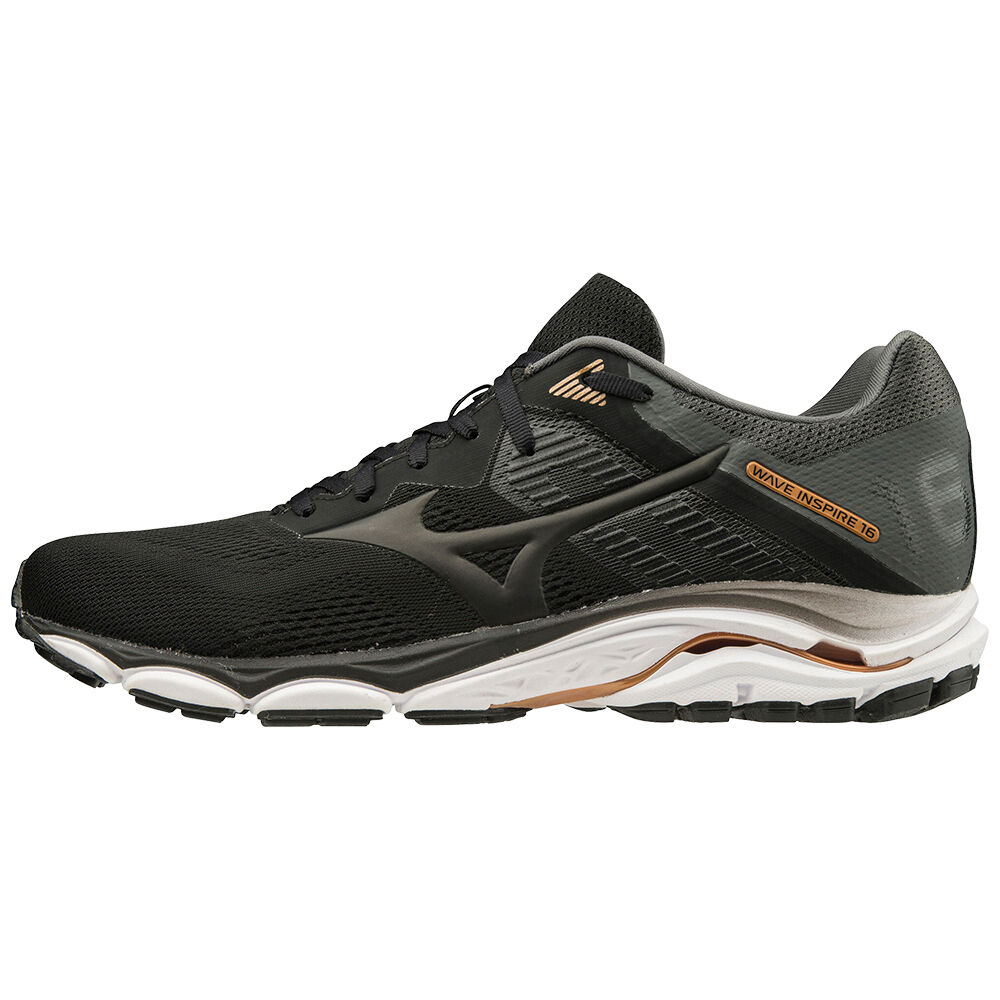 Sapatilhas Running Mizuno Wave Inspire 16 - Homem - Pretas/Cinzentas - KDGYH4380